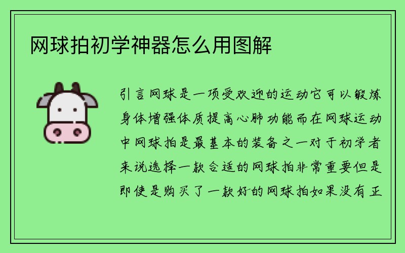 网球拍初学神器怎么用图解