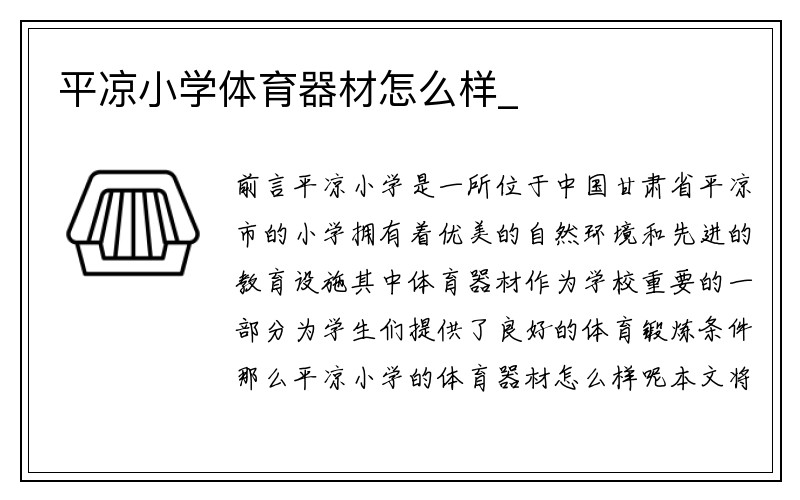 平凉小学体育器材怎么样_