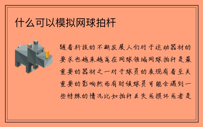 什么可以模拟网球拍杆