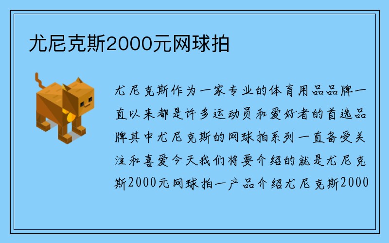 尤尼克斯2000元网球拍