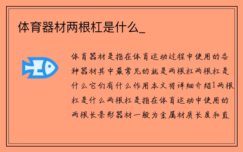 体育器材两根杠是什么_