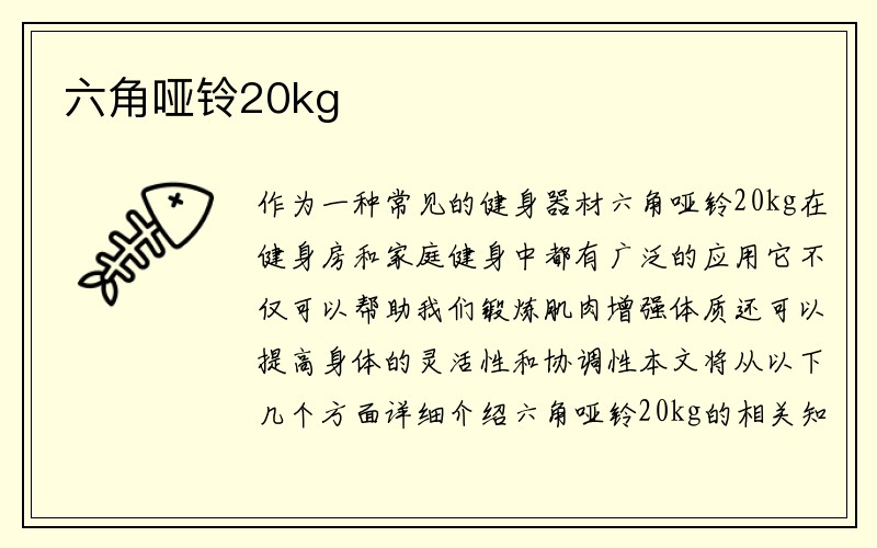 六角哑铃20kg